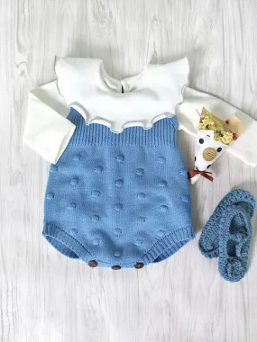 Sleeveless Knitted Wear Buttoned Baby Romper