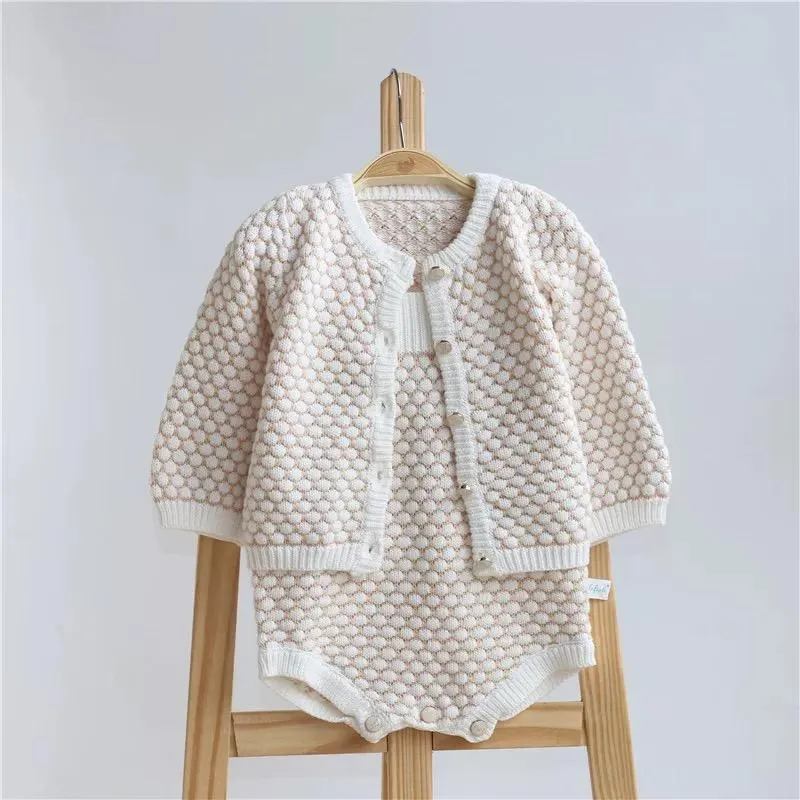 Spanish Style Crochet Dots Outwear Suspender Top Knitwear