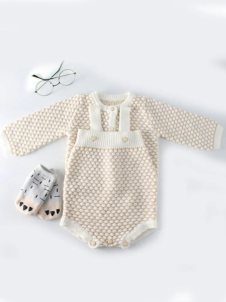 Spanish Style Crochet Dots Outwear Suspender Top Knitwear