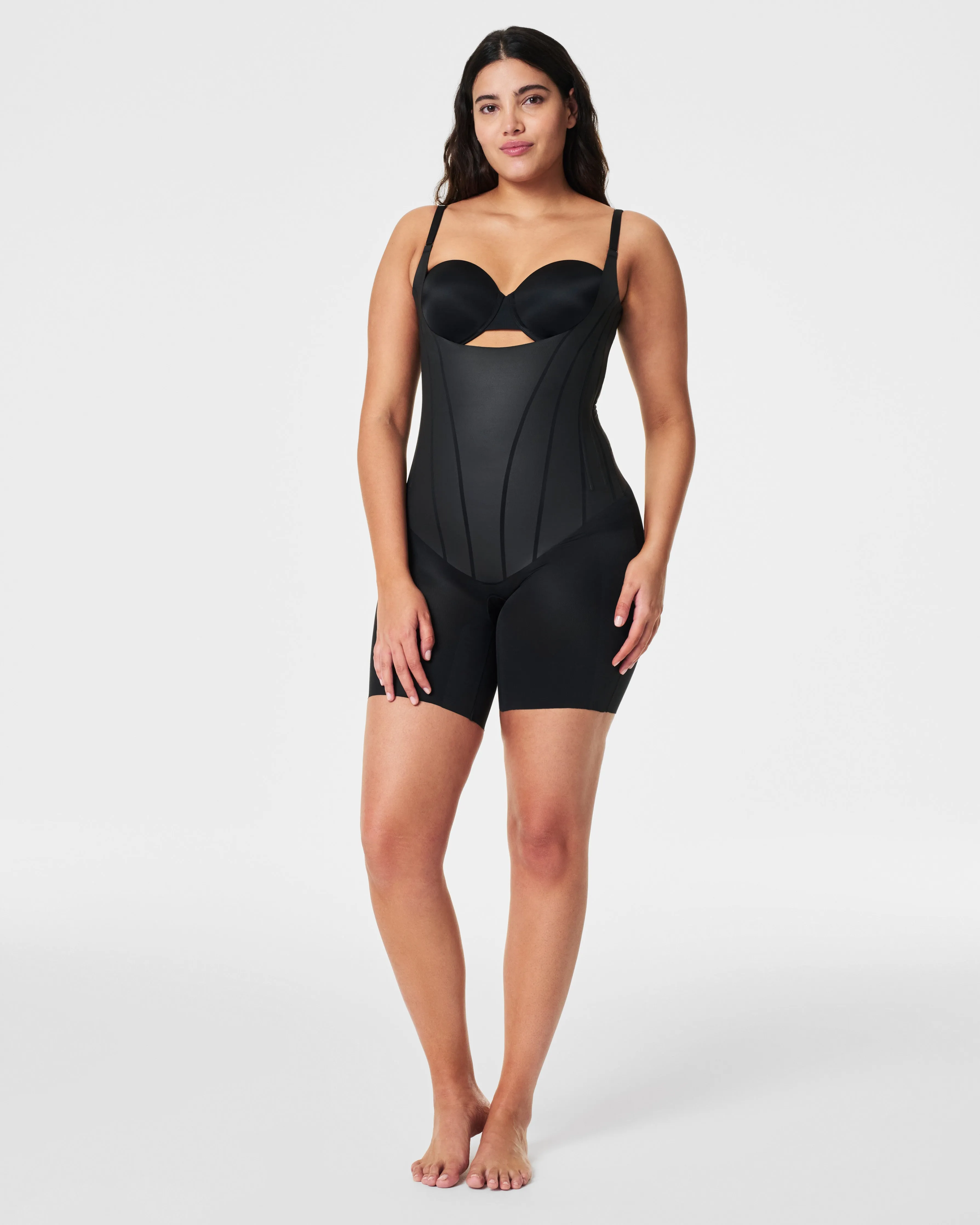 SPANXsculpt™ TotalContour Open-Bust Mid-Thigh Bodysuit