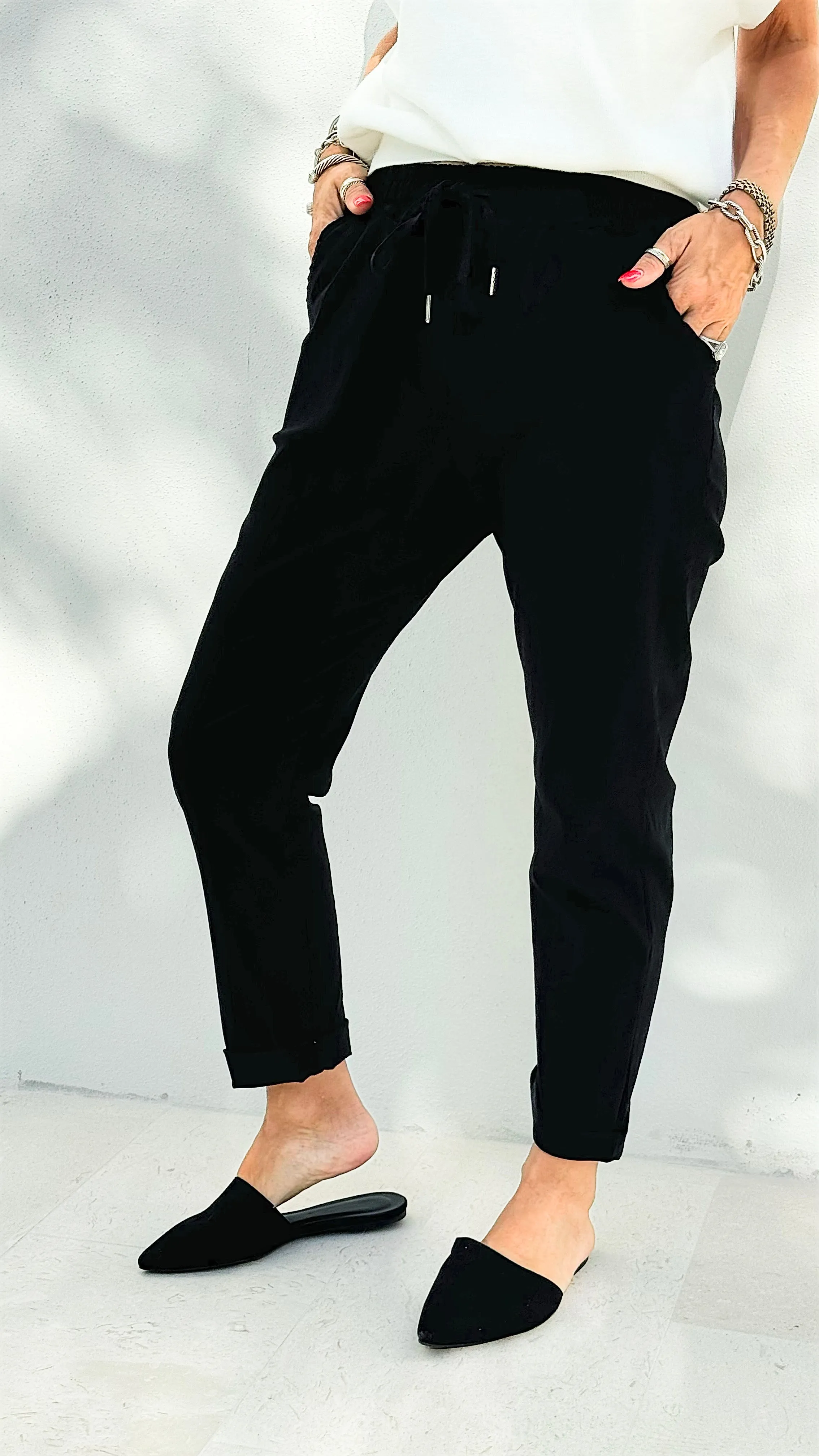 Spring Italian Jogger Pant - Black