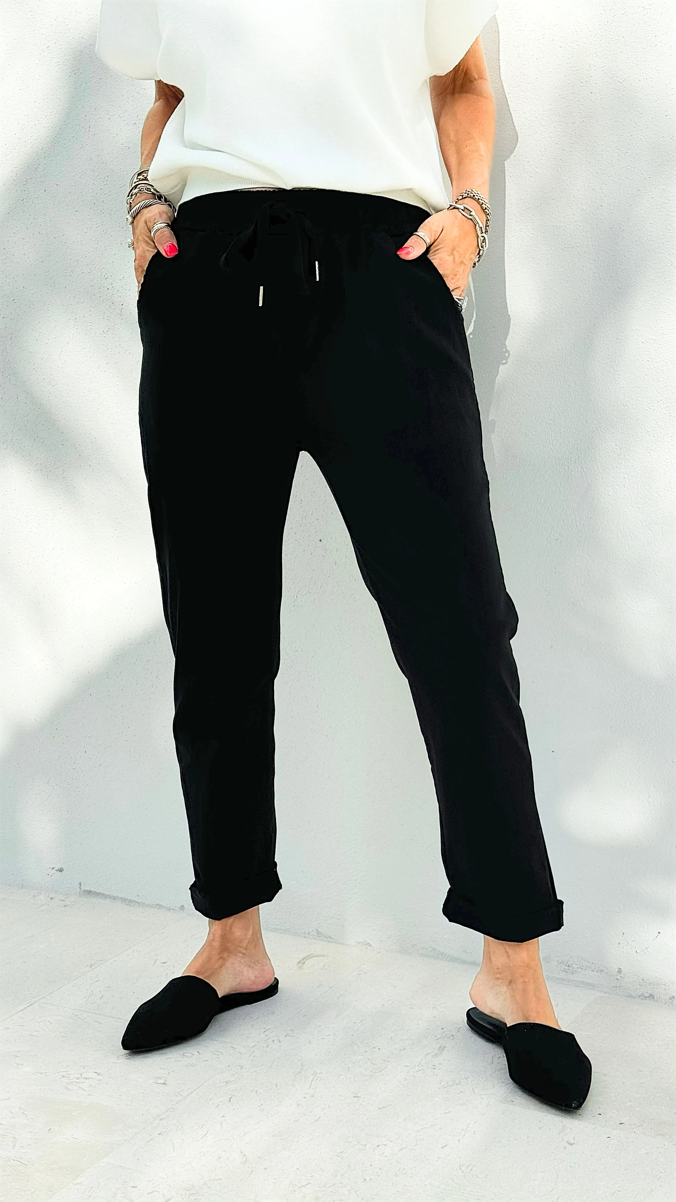 Spring Italian Jogger Pant - Black