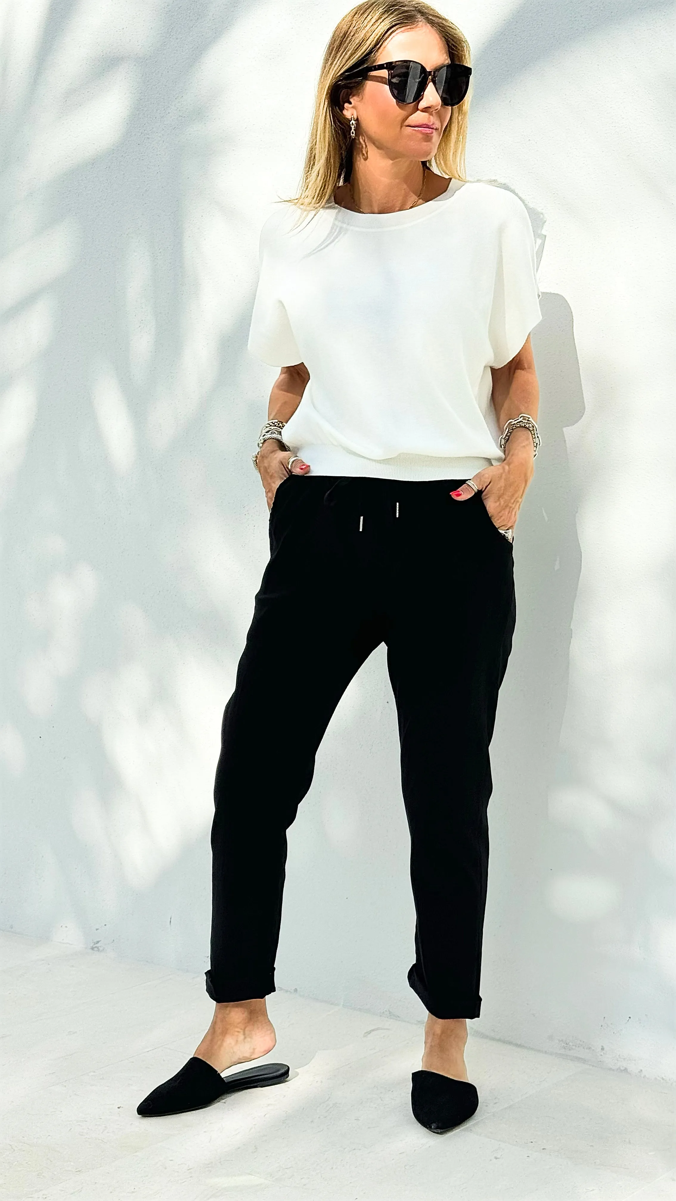 Spring Italian Jogger Pant - Black