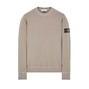 Stone Island 'Old Treatment' Crewneck Sweatshirt in Dove Grey