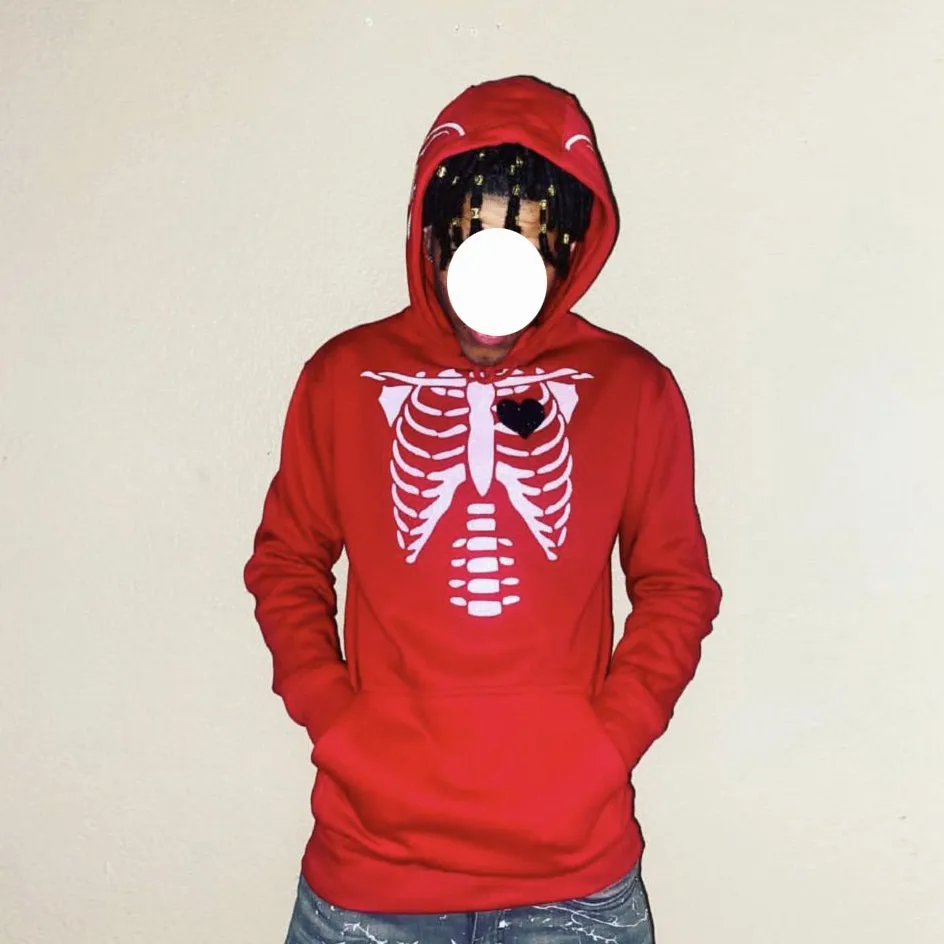 Street style personalized skull print hoodie