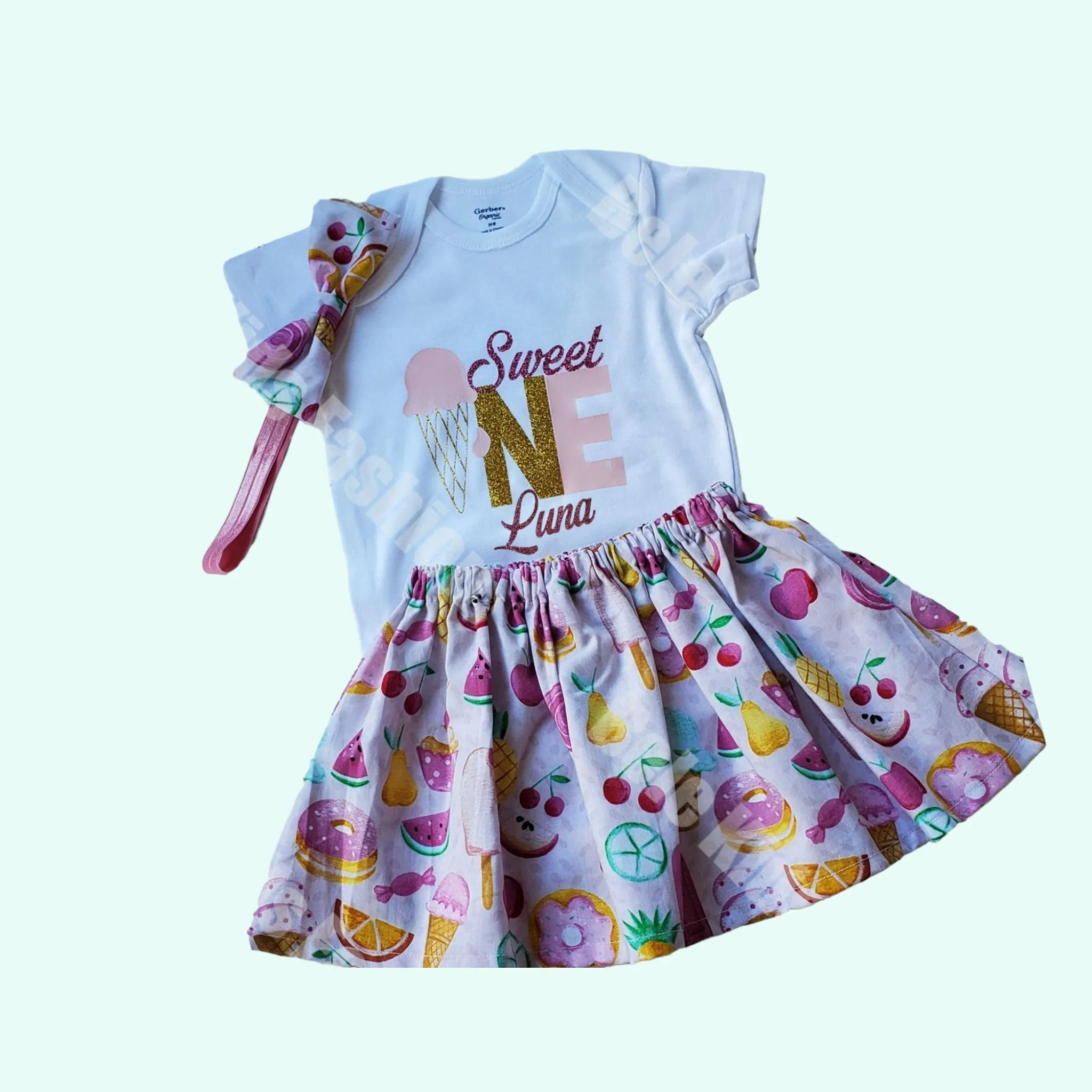 Sweet one birthday outfit | Girls onesies outfit | Age girls outfit | Girls outfit | Girls First Birthday  | Ice cream girls outfit