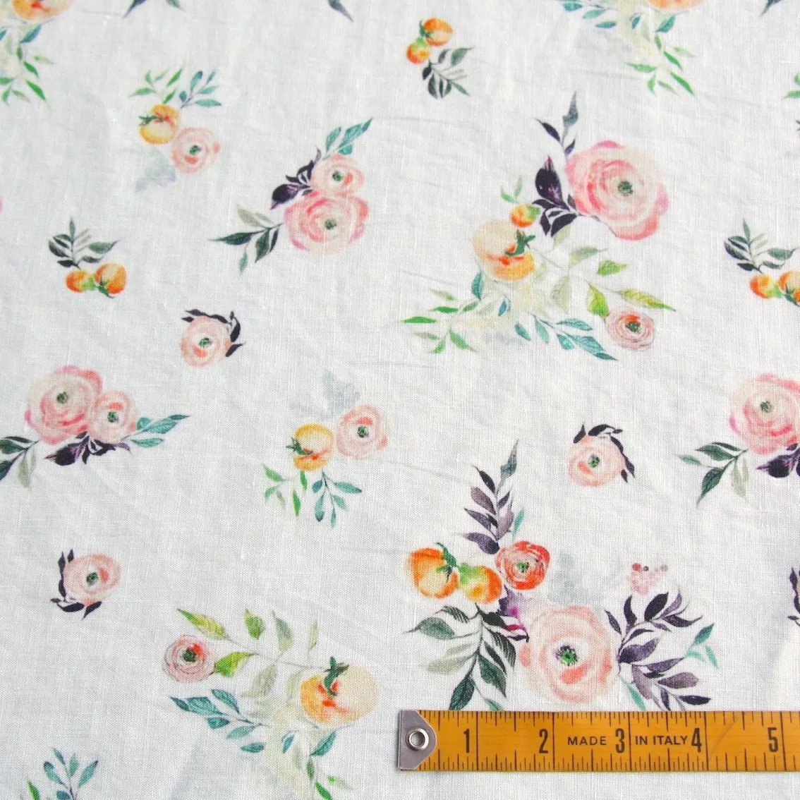 Tea Rose Afternoon Washed Printed Linen