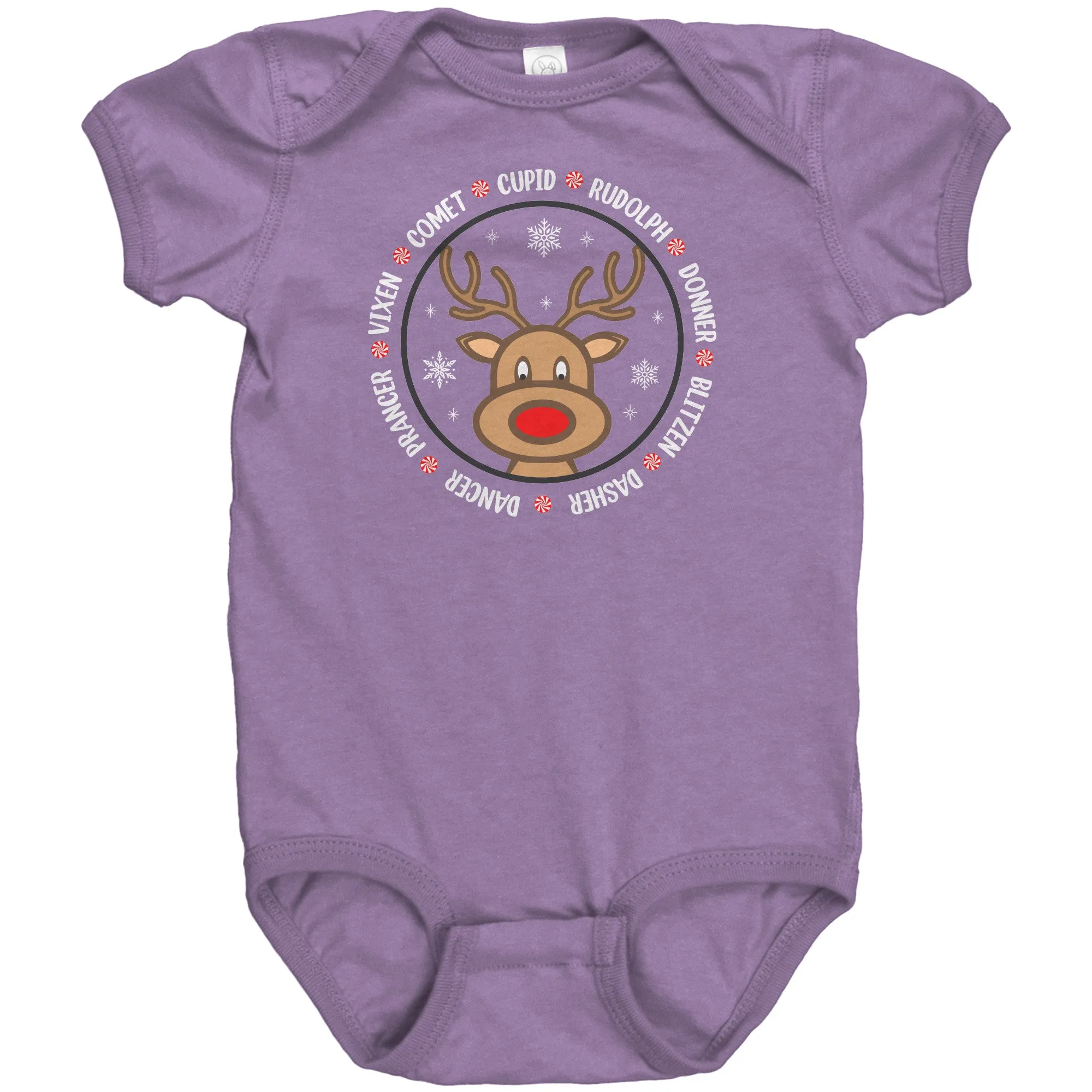 Team Rudolph Short Sleeve Baby Snap Bodysuit Onesie