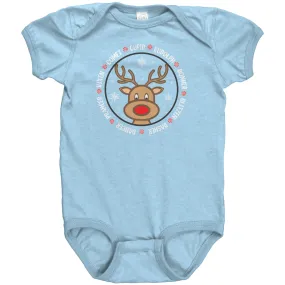 Team Rudolph Short Sleeve Baby Snap Bodysuit Onesie