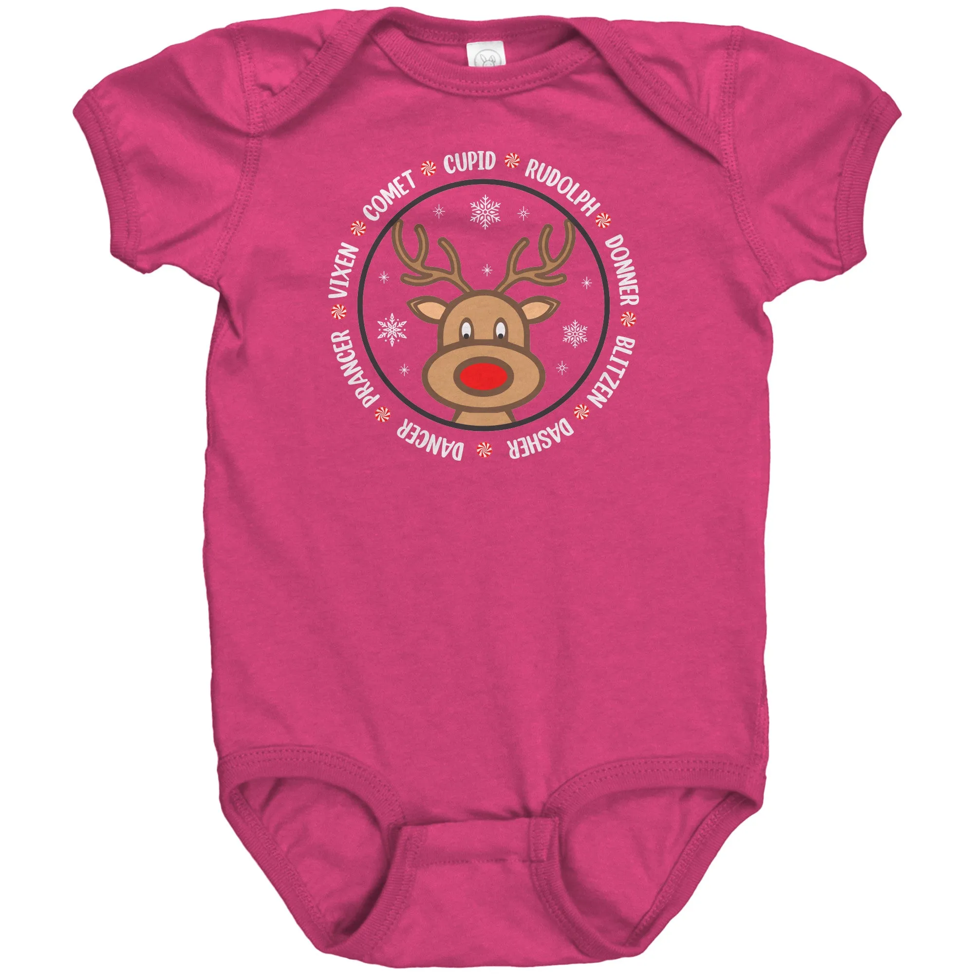 Team Rudolph Short Sleeve Baby Snap Bodysuit Onesie