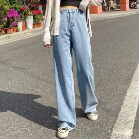 Troo High Waist Denim Straight Pants