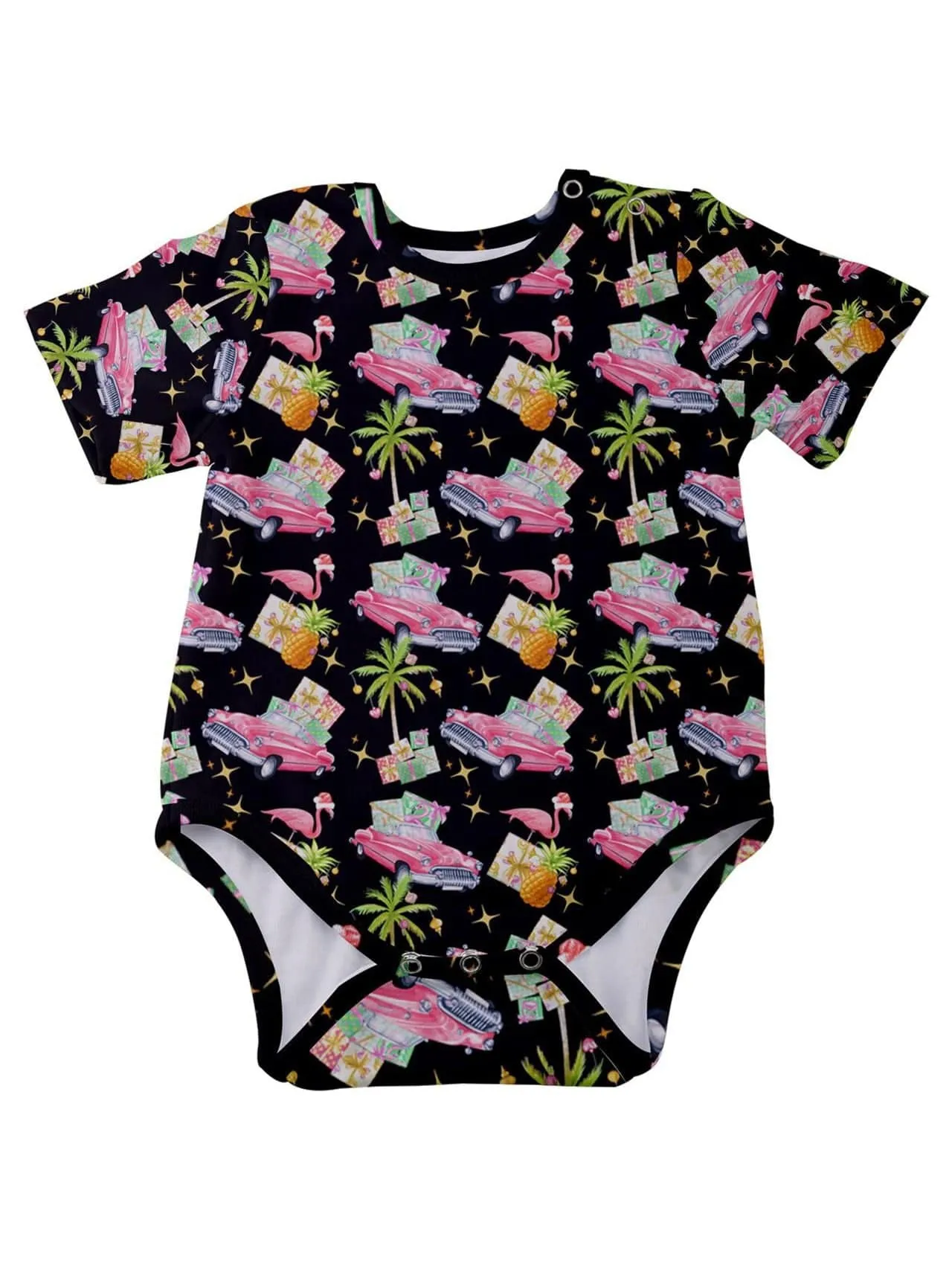 Tropical Christmas Baby Short Sleeve Onesie Bodysuit