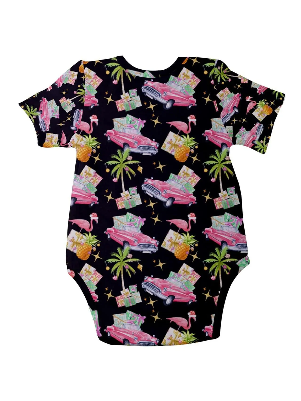 Tropical Christmas Baby Short Sleeve Onesie Bodysuit