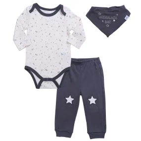 Unisex Newborn Clothes Long Sleeve Bodysuit Pant Cute Bib Outfit Gifts Sets