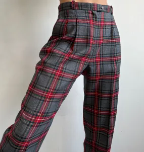 Vintage plaid high waist pant