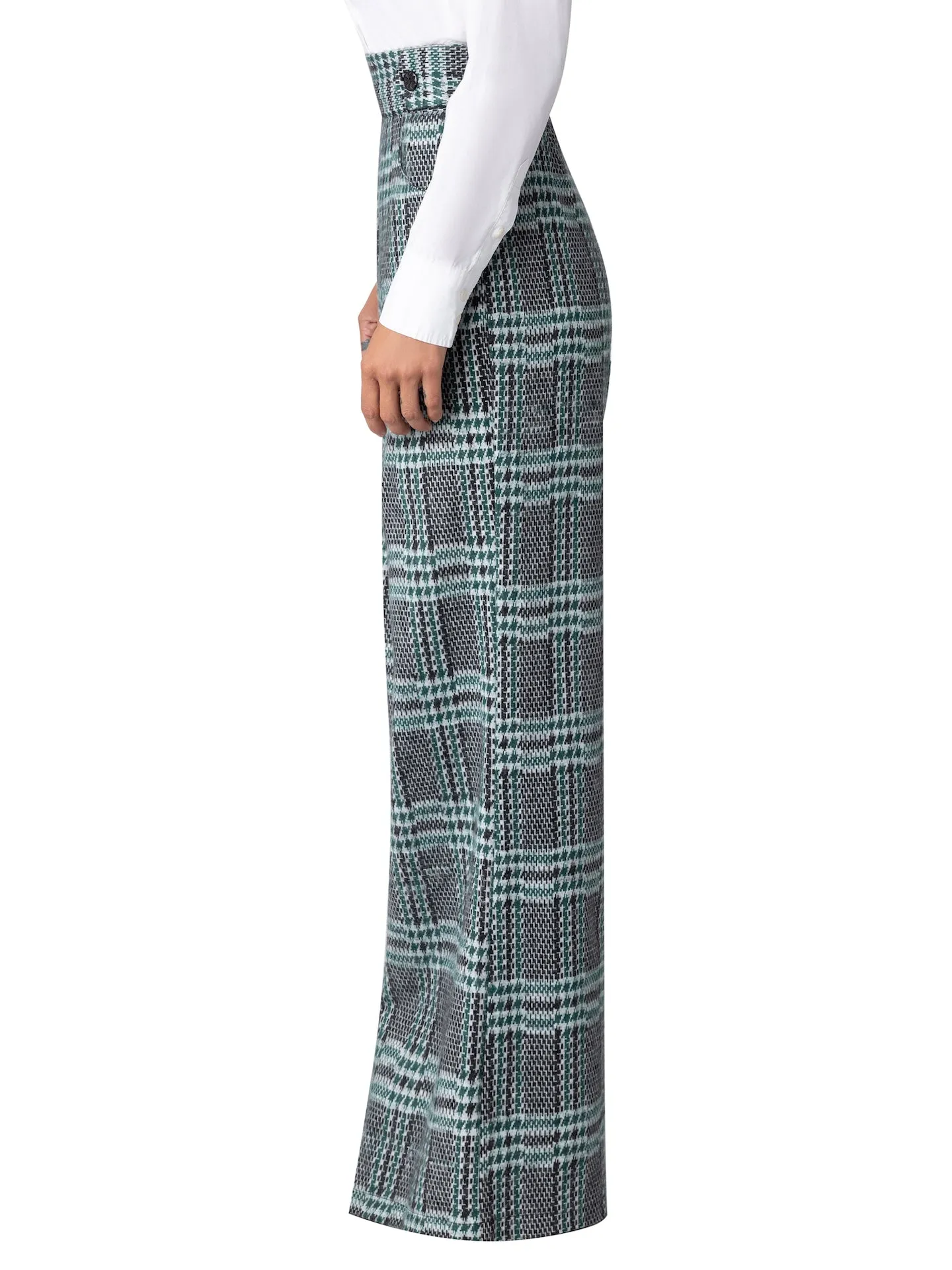 “Wales” Green Brushed Plaid Pants