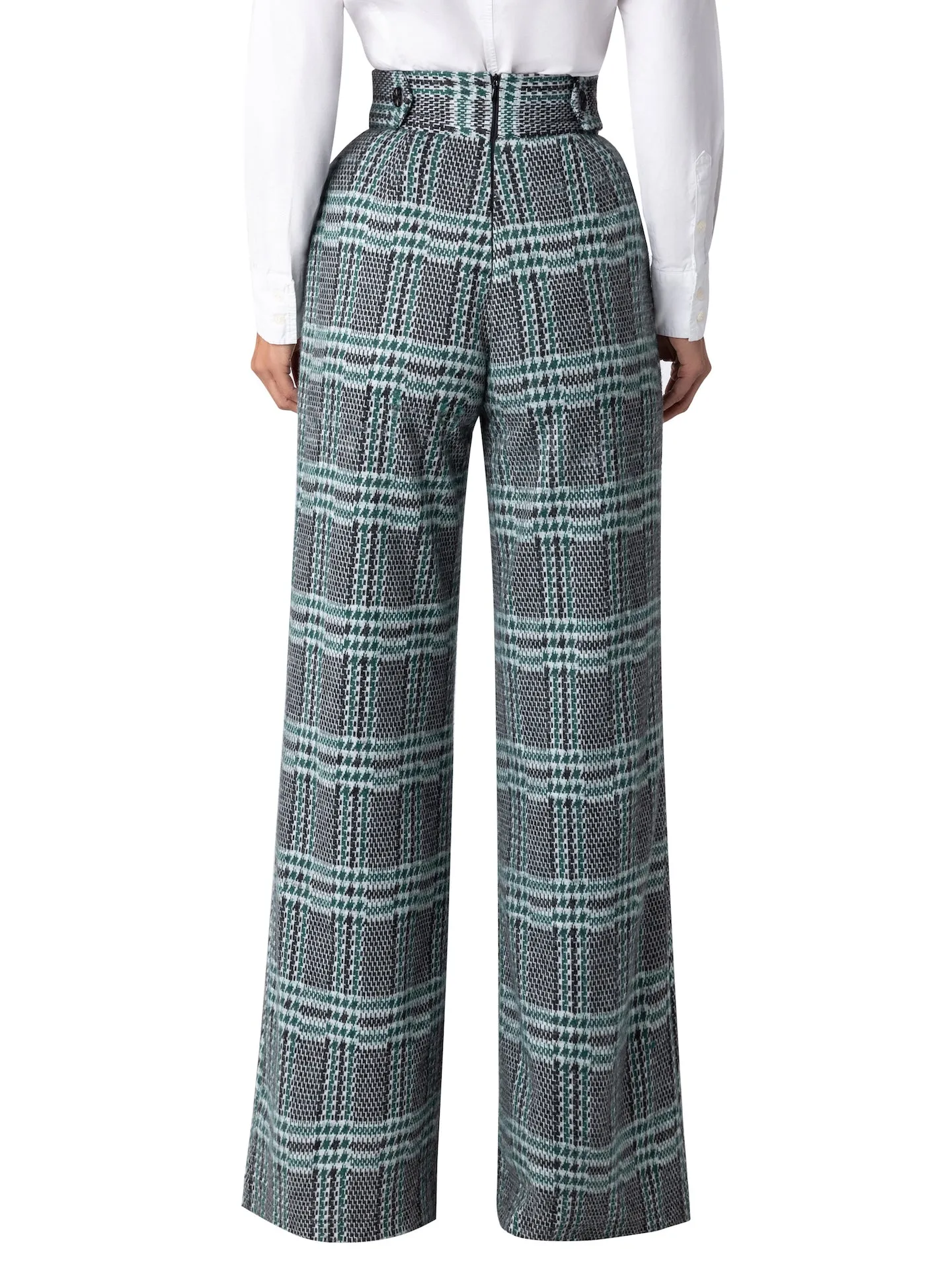 “Wales” Green Brushed Plaid Pants