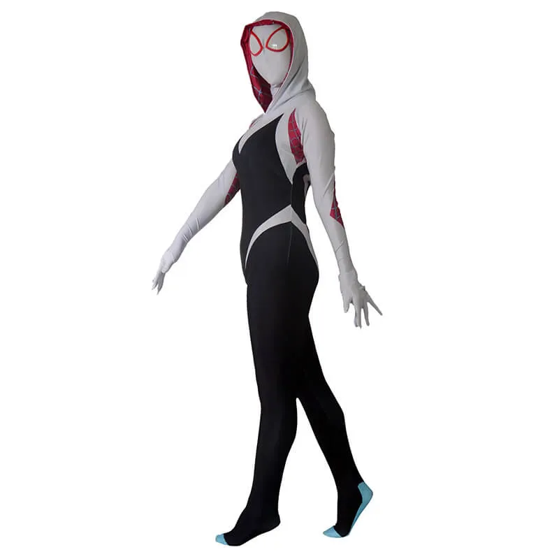 Women Zentai Suit Spider Lycra Spandex Gwen Stacy Cosplay Costume Adults Kids