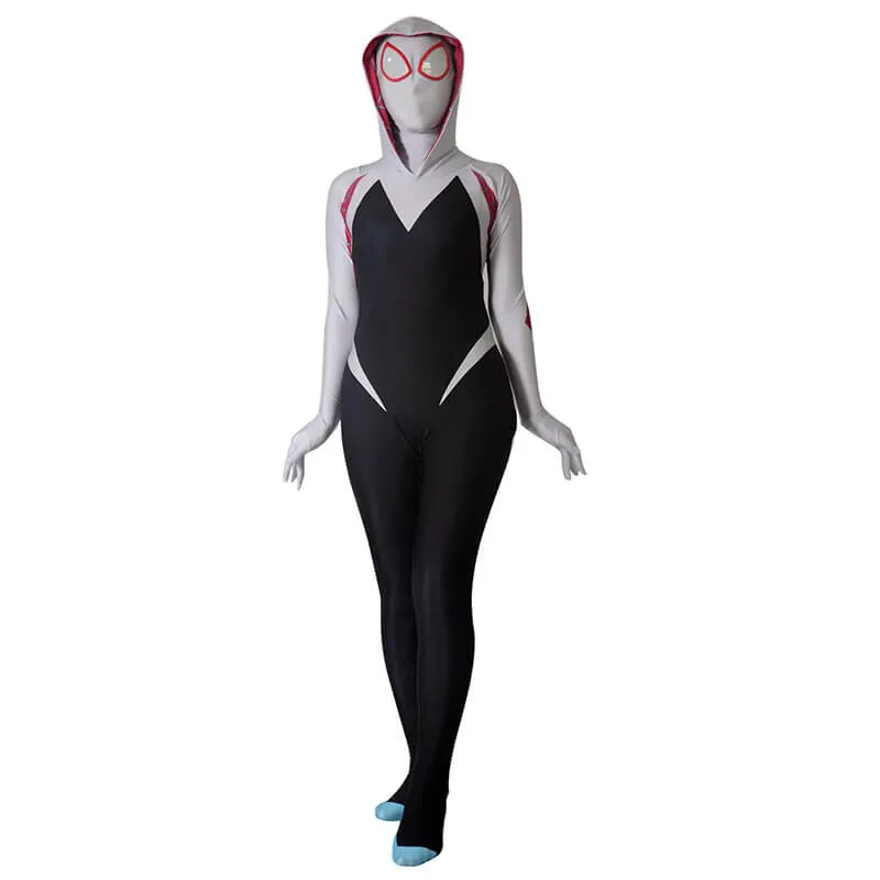 Women Zentai Suit Spider Lycra Spandex Gwen Stacy Cosplay Costume Adults Kids