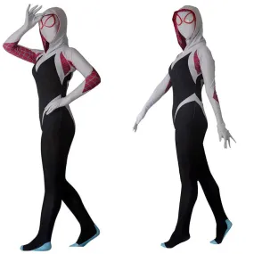 Women Zentai Suit Spider Lycra Spandex Gwen Stacy Cosplay Costume Adults Kids