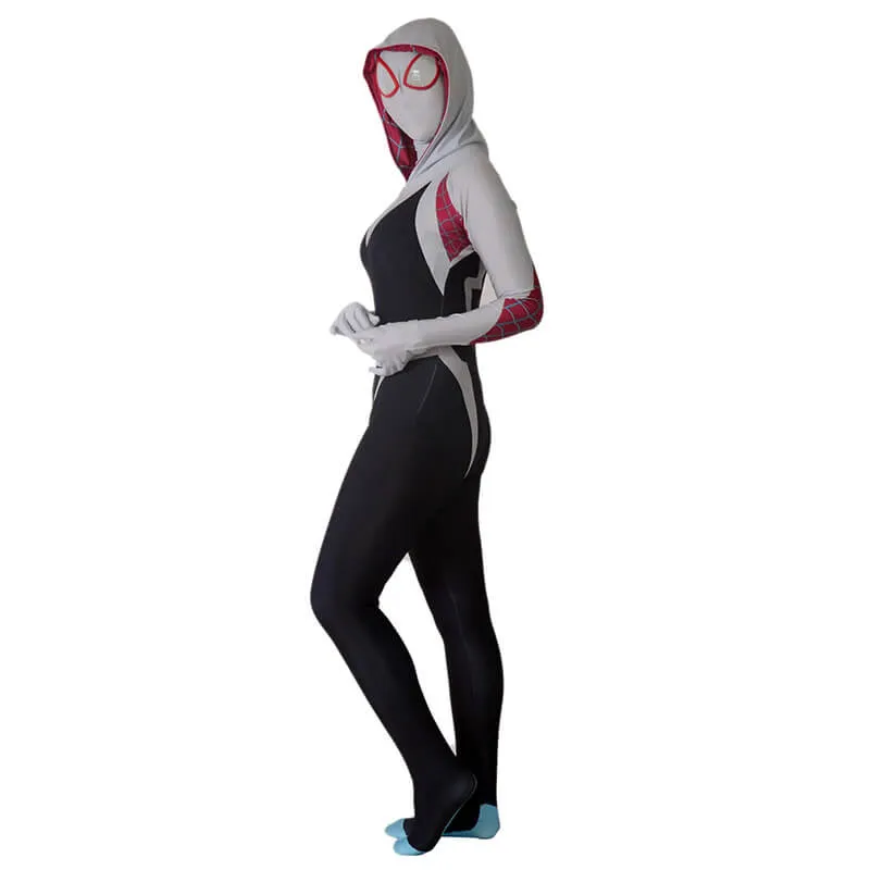 Women Zentai Suit Spider Lycra Spandex Gwen Stacy Cosplay Costume Adults Kids