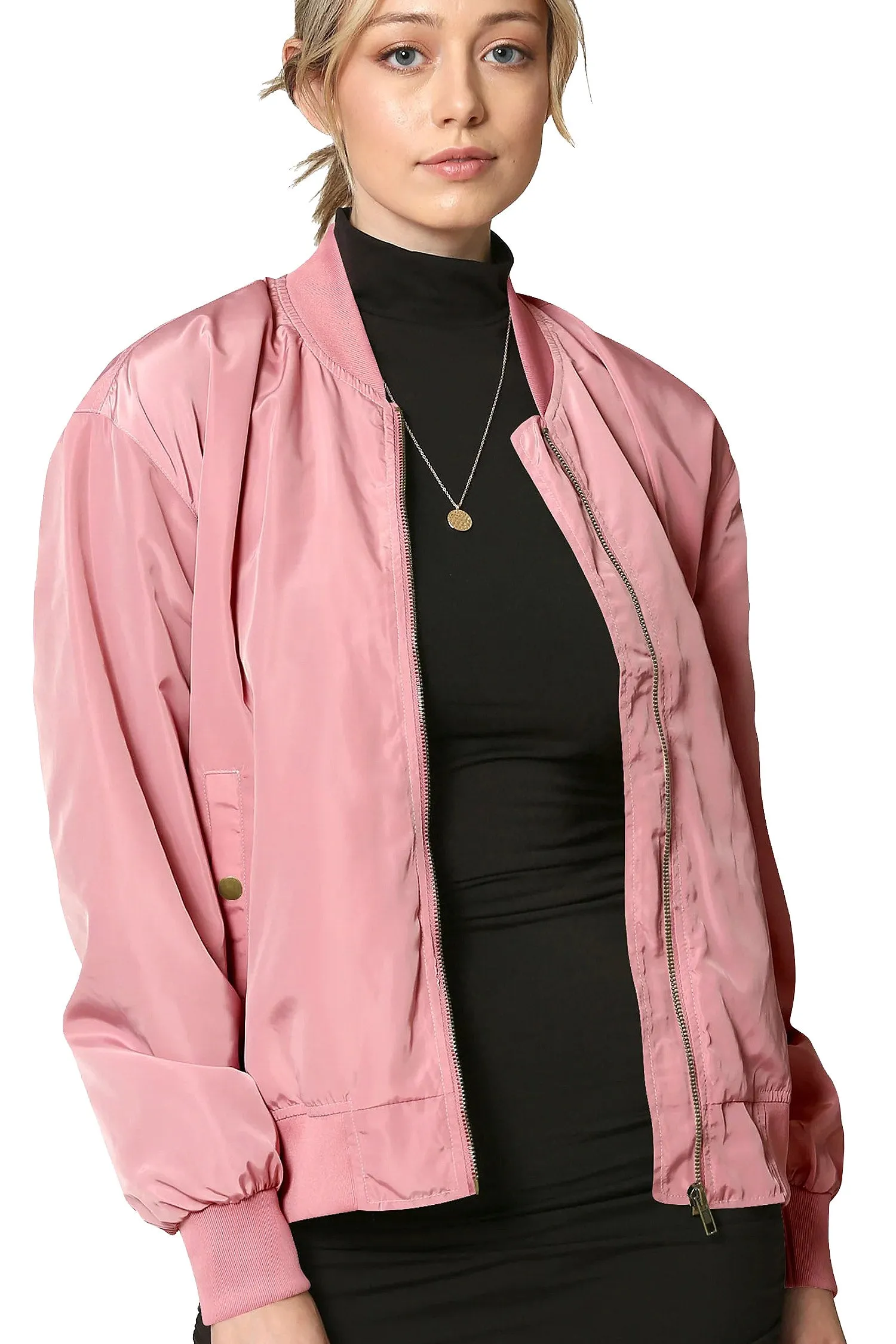 Women's Essential Lightweight Multi Pocket Windbreaker Bomber Jacket