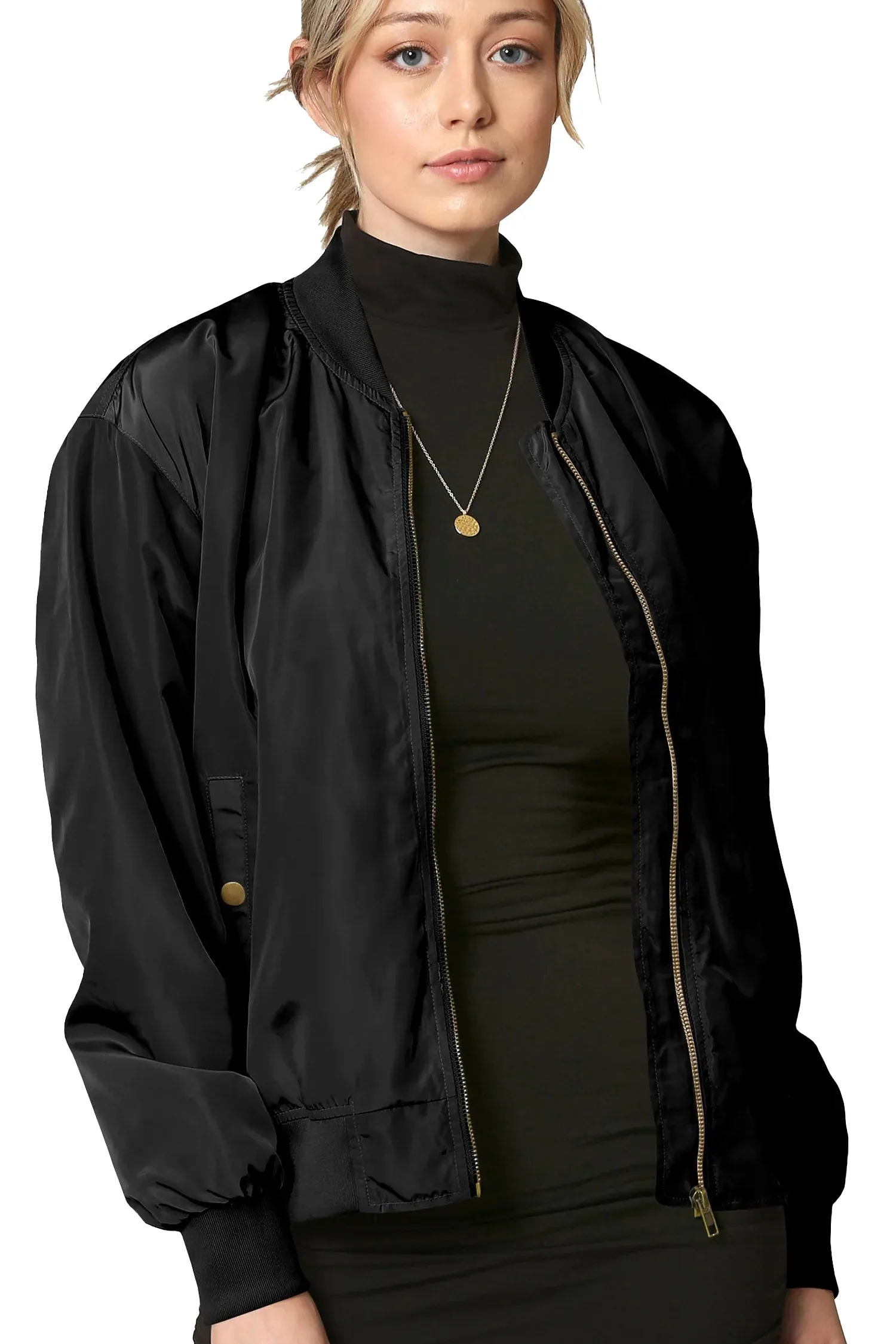 Women's Essential Lightweight Multi Pocket Windbreaker Bomber Jacket