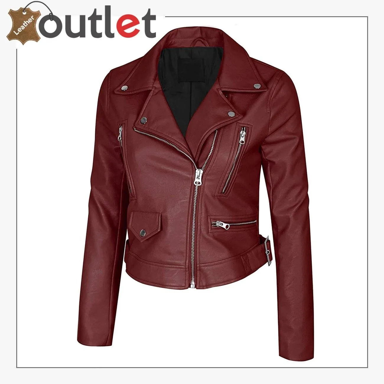 Womens Faux Leather Zip Up Everyday Bomber Jacket