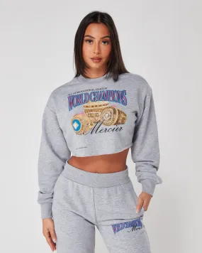 Womens Grey Marl Champions Crop Crewneck