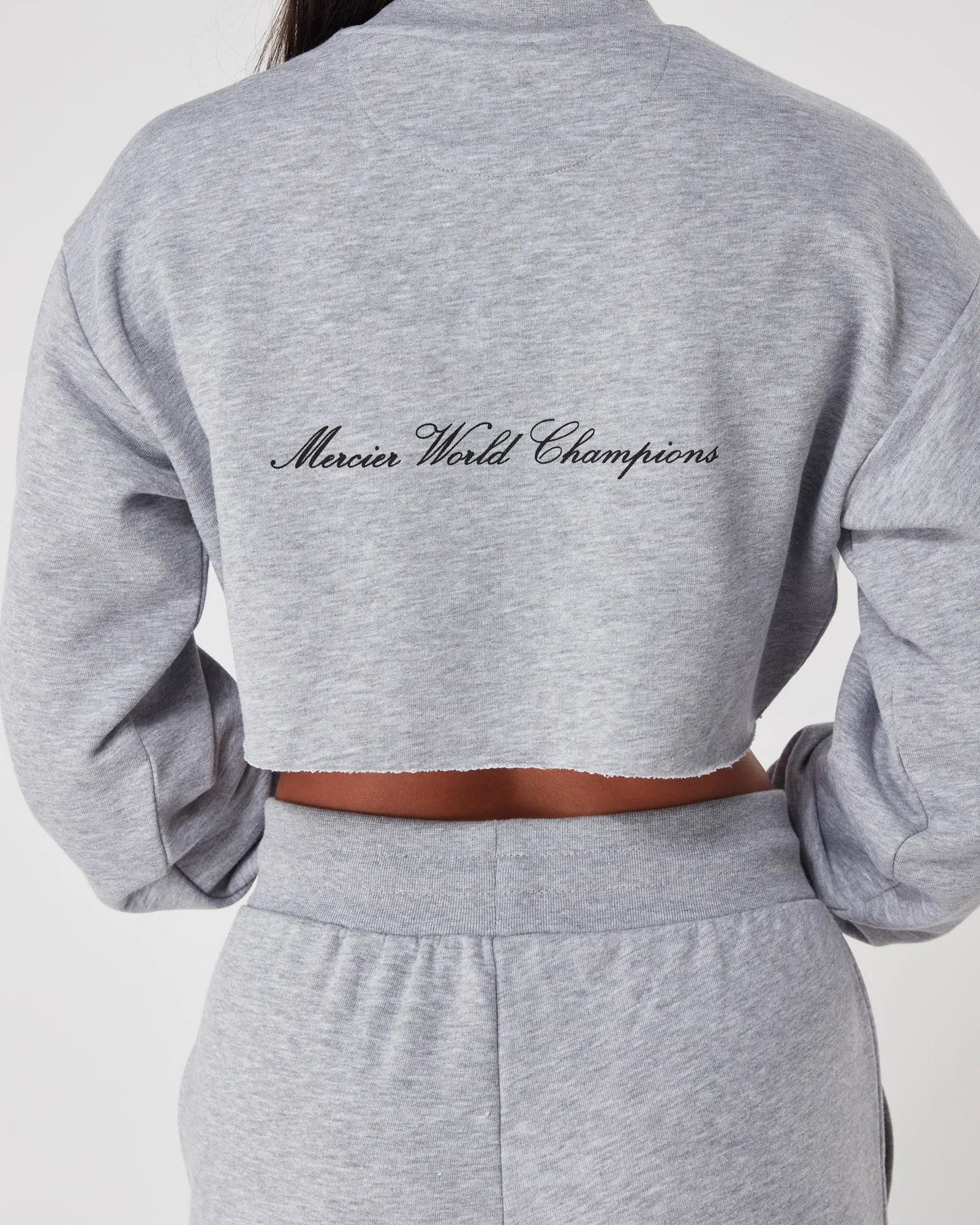 Womens Grey Marl Champions Crop Crewneck