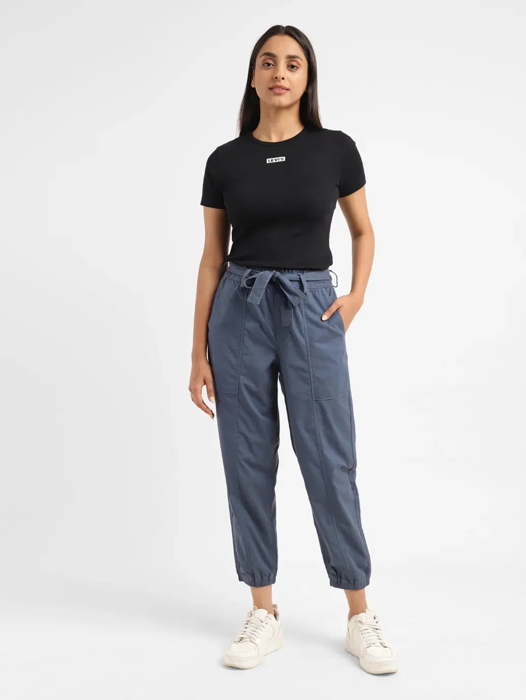 Women's High Rise Indigo Regular Fit Joggers