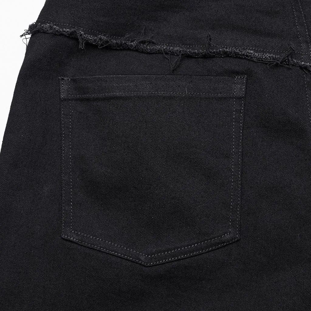 Women's Punk Cross Patch Big-pocket Denim Pants