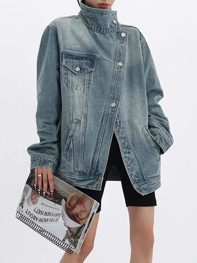 Women's Single Breasted Denim Coat