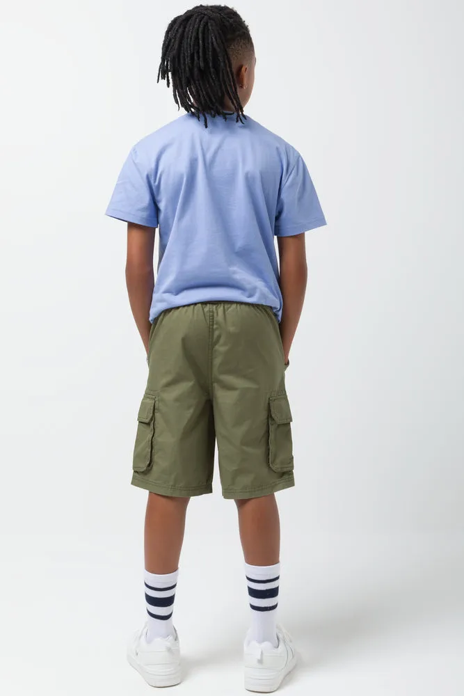 Woven Styled Cargo Shorts Khaki