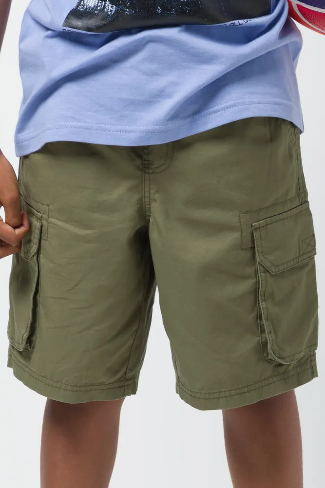 Woven Styled Cargo Shorts Khaki