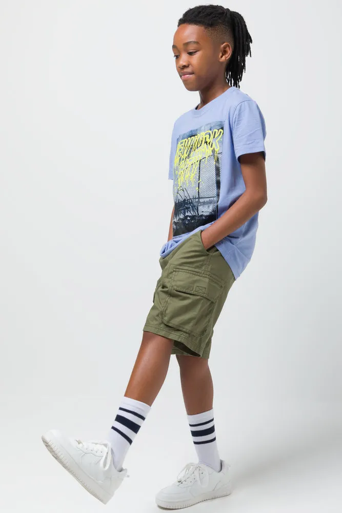 Woven Styled Cargo Shorts Khaki