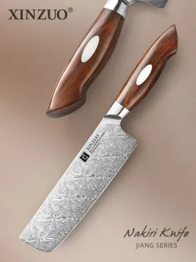 XINZUO 6.8 Inches 110 Layers Damascus Steel Nakiri Knife-Jiang Series