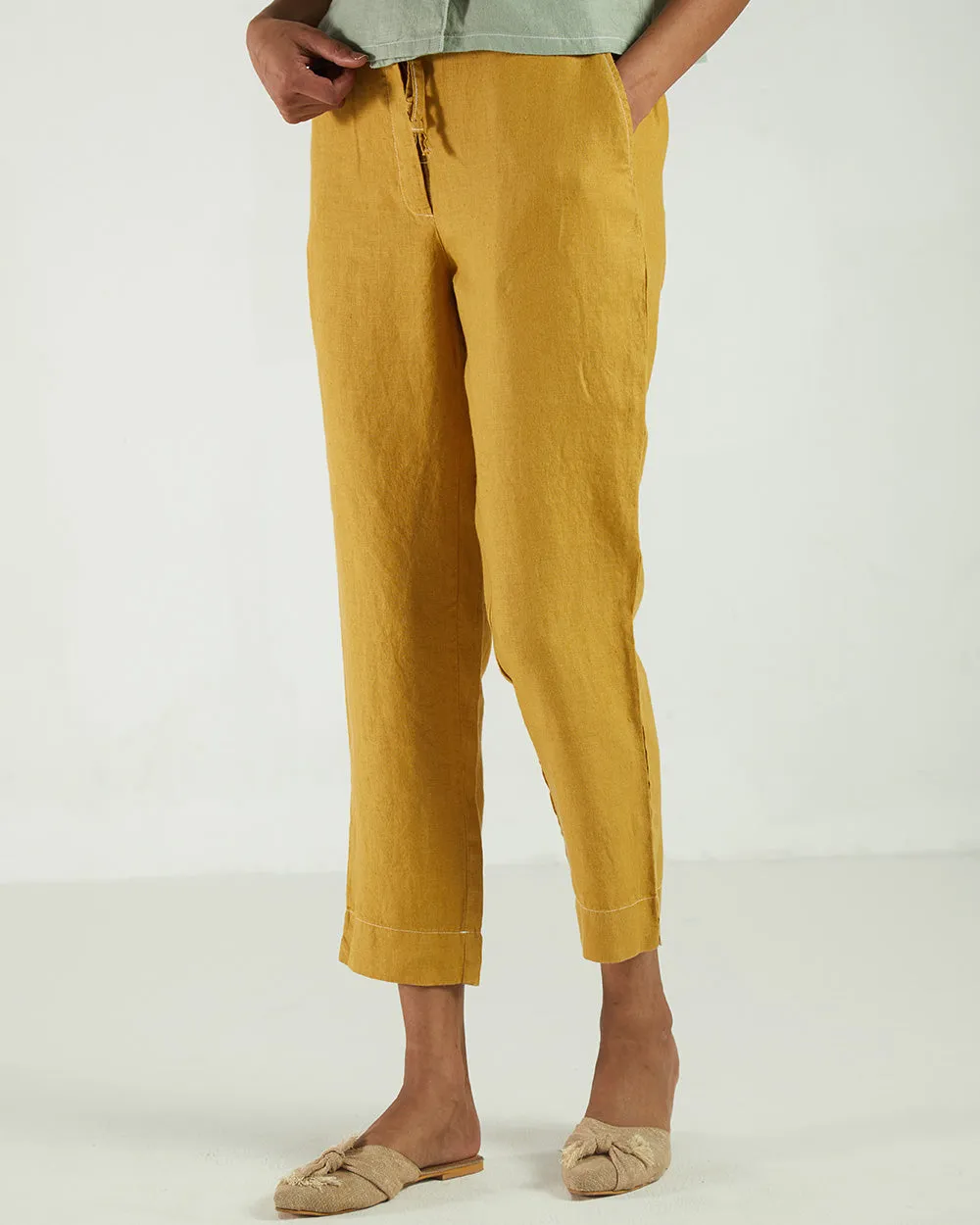 Yellow High-Waist Pants