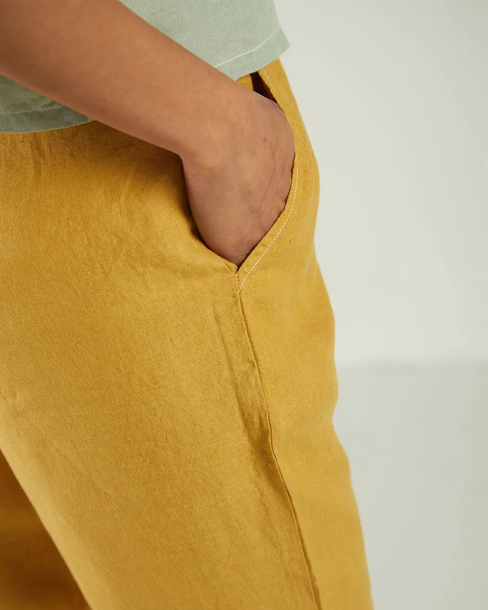 Yellow High-Waist Pants