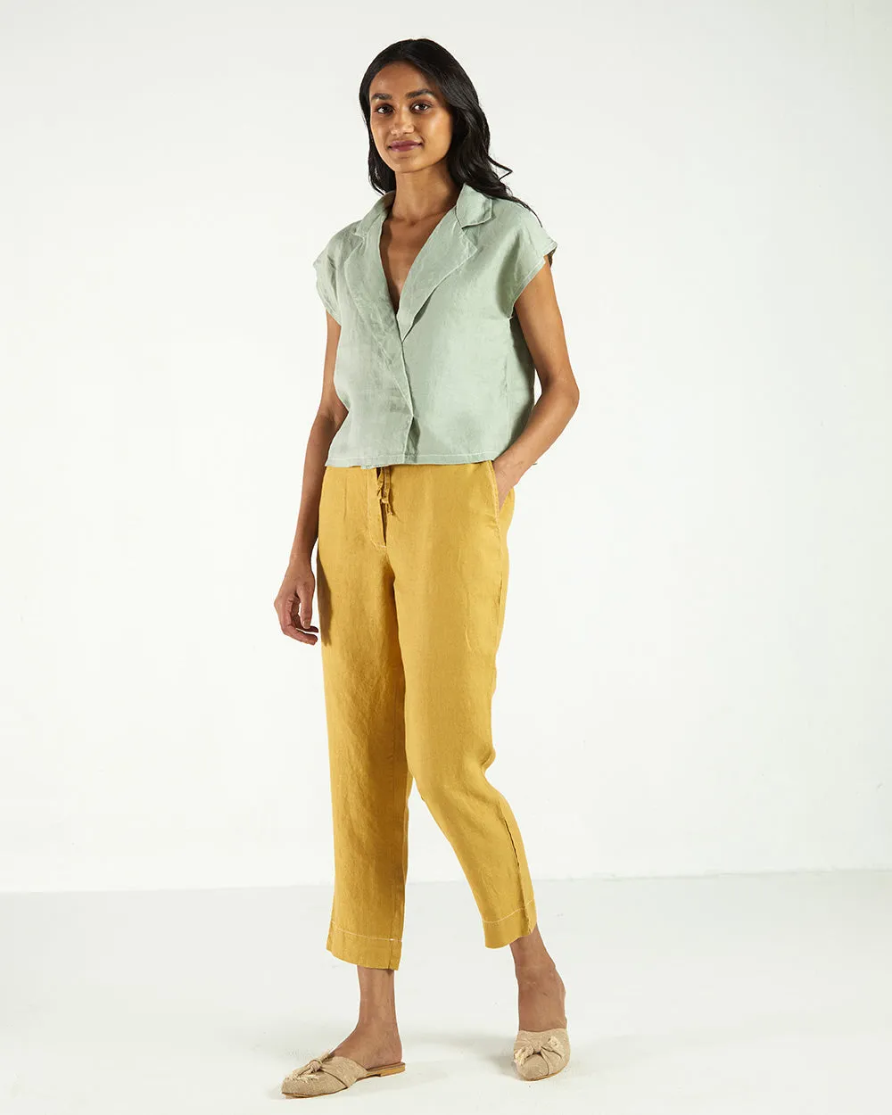 Yellow High-Waist Pants